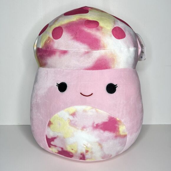 Squishmallow Rachel the Mushroom Plush Pink Yellow Tie Dye Stuffed Animal 14" - Picture 1 of 6